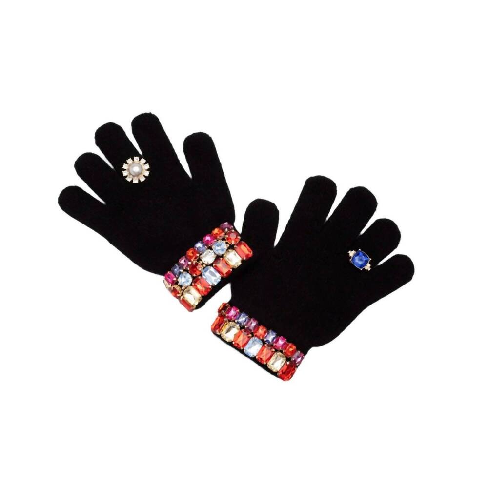 NEW SUPER SMALLS kid's ice skating jeweled gloves in black